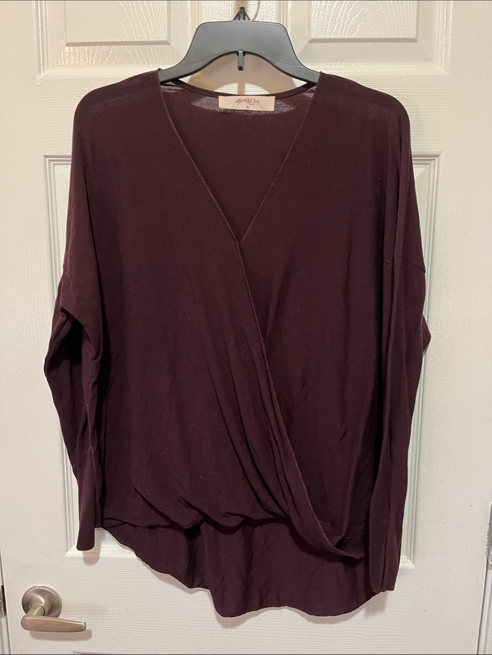 ARULA / A Beautiful Soul - Wrap-Front Women's Top in Deep Plum